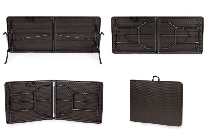 Homelux Masă de grădină pliabilă cu efect de rattan [8]