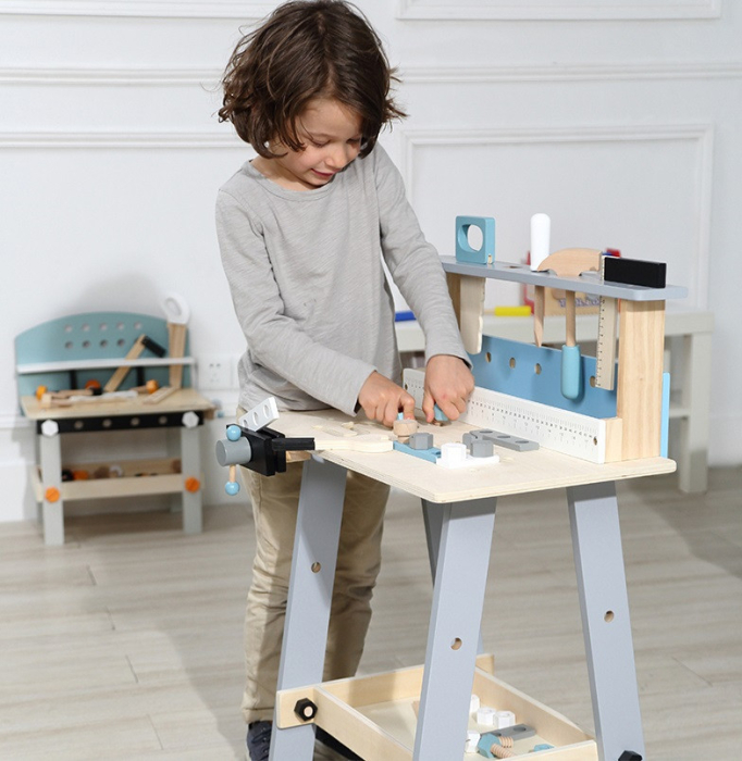 Homelux Masă de scule din lemn pentru copii 32 de bucăți [6]