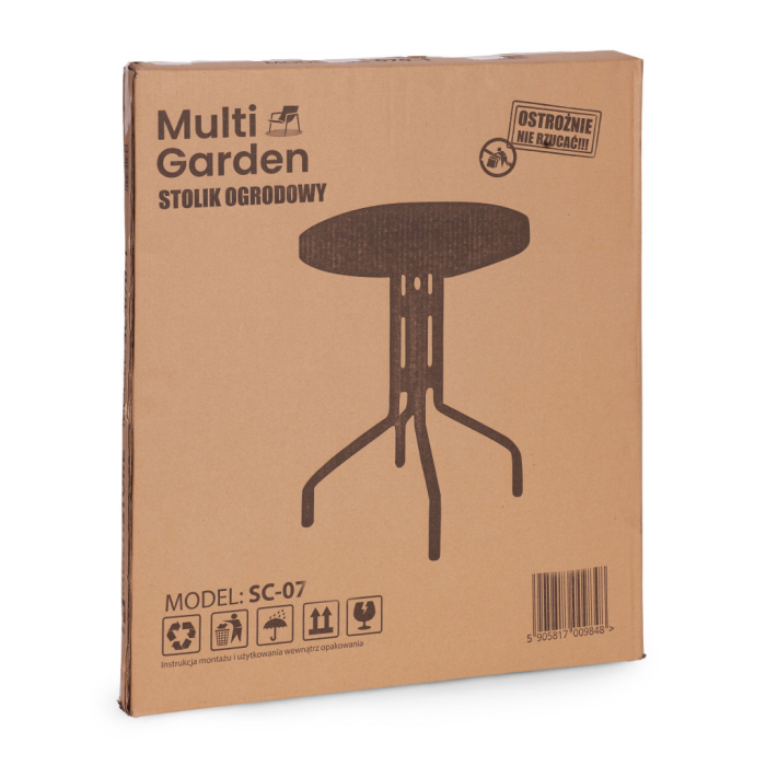 Homelux Masă rotundă de grădină cu cadru metalic 80 cm sticlă călită, negru [9]