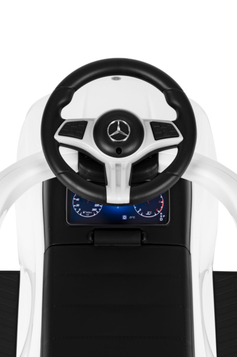 Homelux Mercedes C-Class Ride-on mașină mică cu volan interactiv cu mâner alb [8]