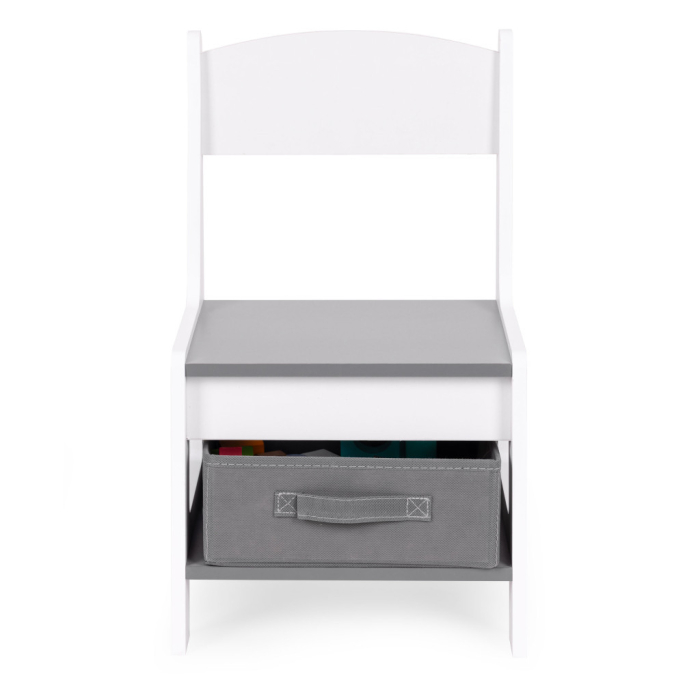 Homelux Mobilier pentru copii set masă 2 scaune cu tablă de cretă alb [7]