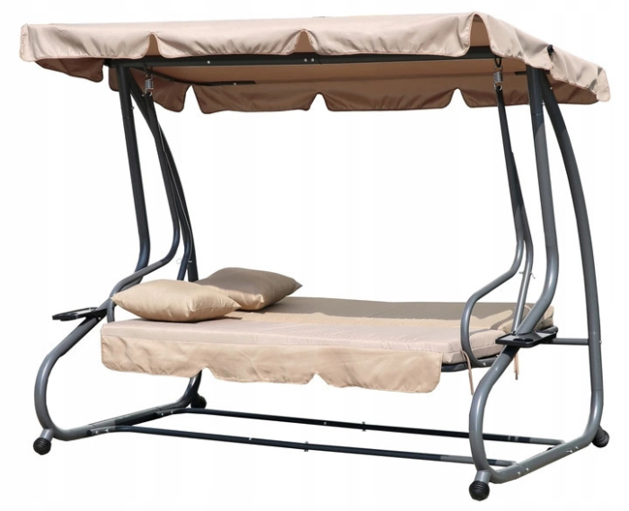 Homelux Pat balansoar de grădină convertibil bej [4]