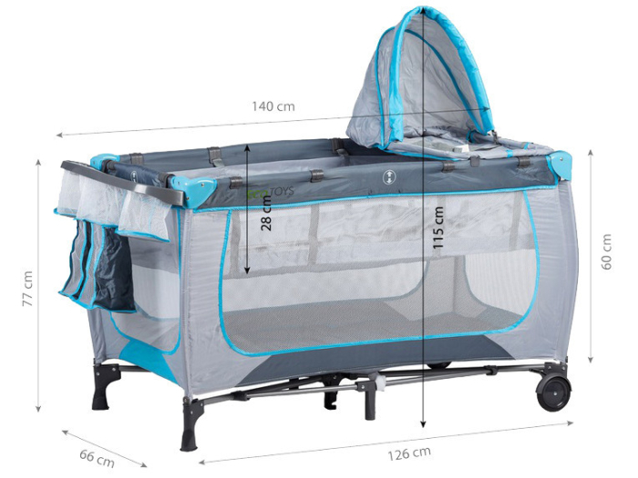 Homelux Pătuț de călătorie cu covoraș de schimb [10]