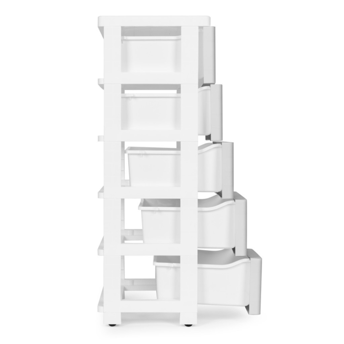 Homelux Raft extensibil cu 5 sertare și picioare cu roți gri [5]