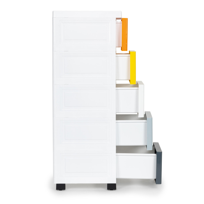 Homelux Raft extensibil cu 5 sertare și picioare cu roți multicolor [3]