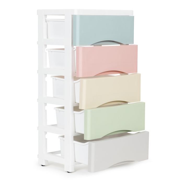 Homelux Raft extraibil cu 5 sertare și picioare cu roți de culoare [5]