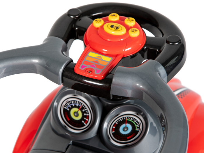 Homelux Ride-on masina 3 în 1 cu mâner de lux și panou muzical roșu [8]