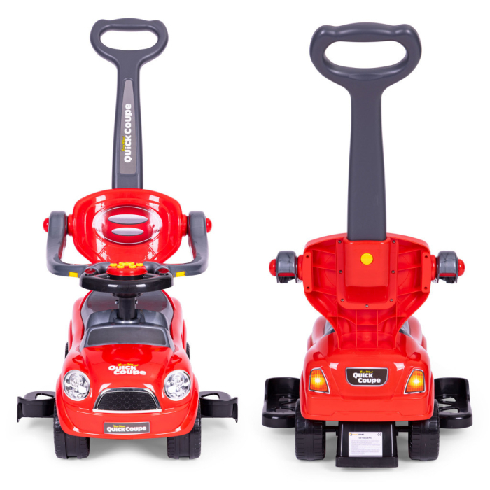 Homelux Ride-on Ride-on Pushchair Scaun cu rotile cu mâner scaun cu rotile sună roșu [6]