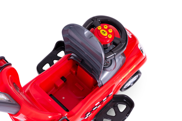 Homelux Ride-on Ride-on Pushchair Scaun cu rotile cu mâner scaun cu rotile sună roșu [7]