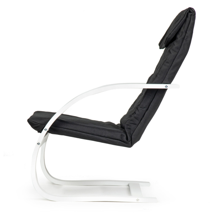 Homelux Scaun balansoar finlandez cu cadru din lemn alb - negru [7]