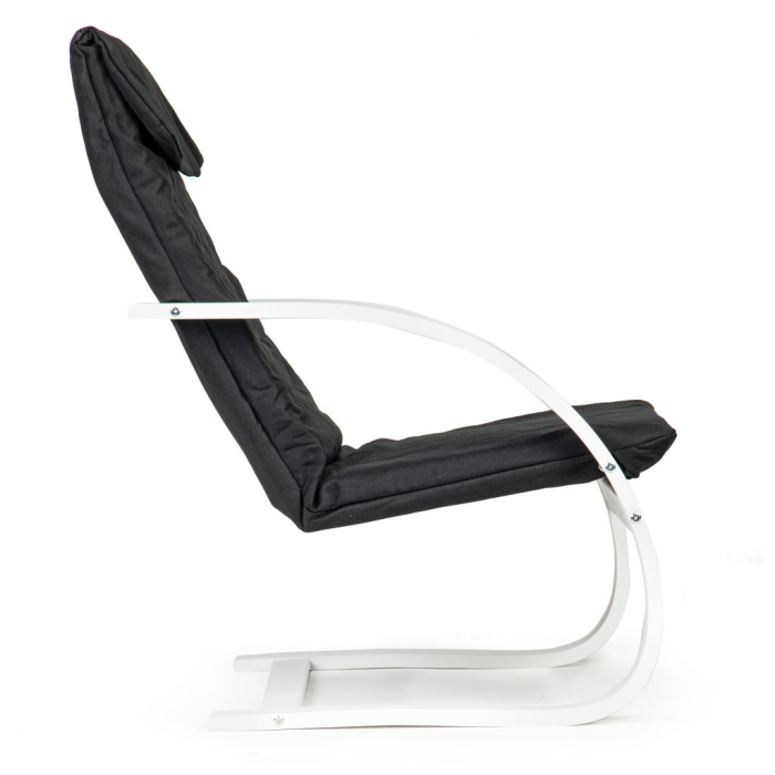 Homelux Scaun balansoar finlandez cu cadru din lemn alb - negru [6]