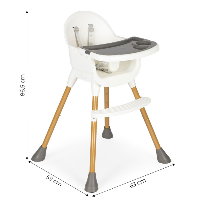 Homelux Scaun de hrănire cu tavă detașabilă alb [9]