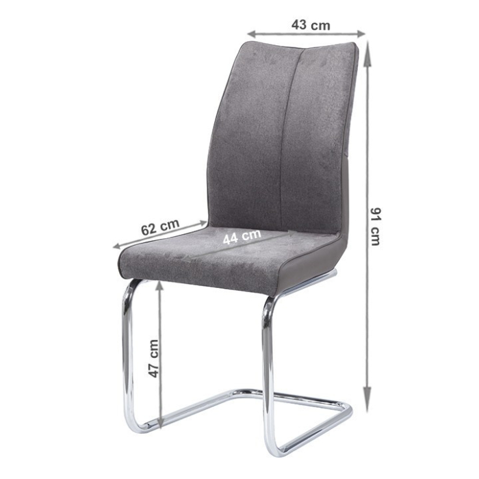 Homelux Scaun de masă cu cadru metalic LT2378 gri-taupe [2]