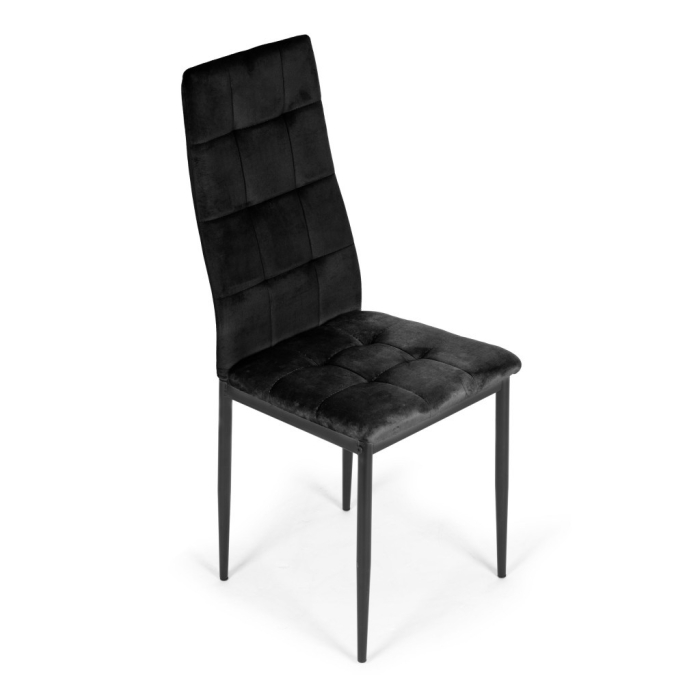 Homelux Scaun de masă set de 4 piele de căprioară negru [4]