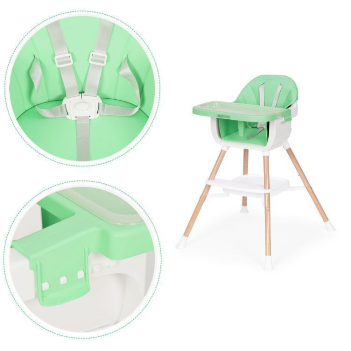 Homelux Scaun înalt pentru copii 2 în 1 verde [7]