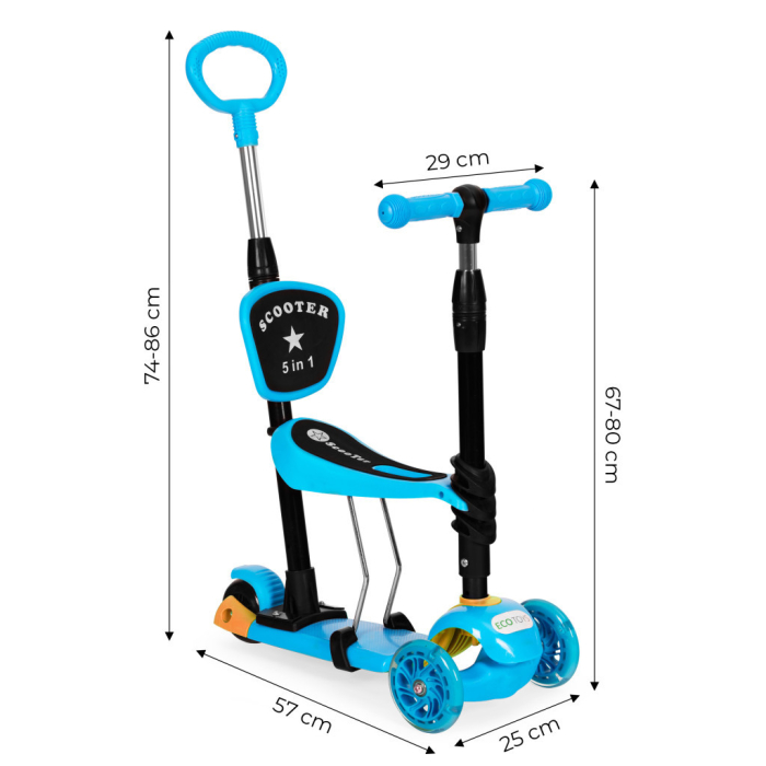 Homelux Scuter cu trei roți cu roți Led 3 în 1 albastru [9]