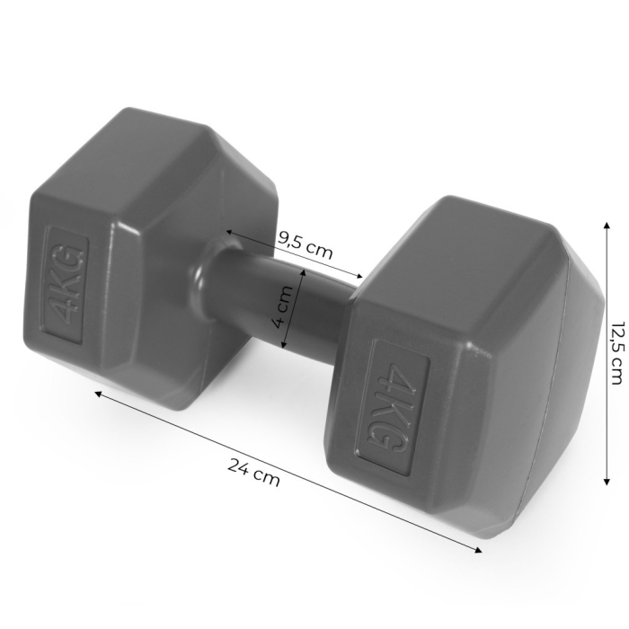 Homelux Set barbell hexagonal 2x4 kg gri [10]