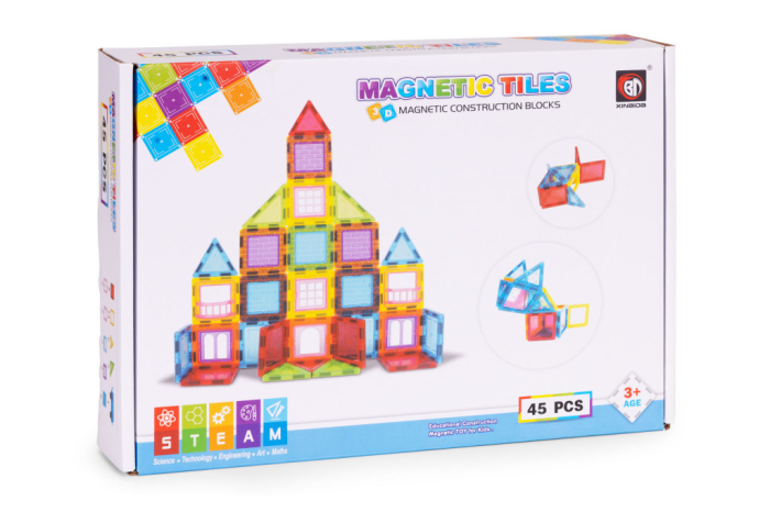 Homelux Set construcție magnetică 45 piese avion, casă, mașină [9]