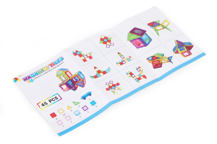 Homelux Set construcție magnetică 45 piese avion, casă, mașină [8]