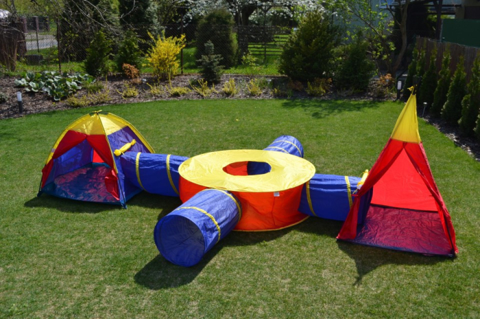 Homelux Set cort pentru copii 7 în 1 cu tunel de casă [2]