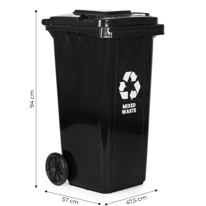 Homelux Set coș de gunoi 2x120L negru, maro, cu roți de cauciuc [10]