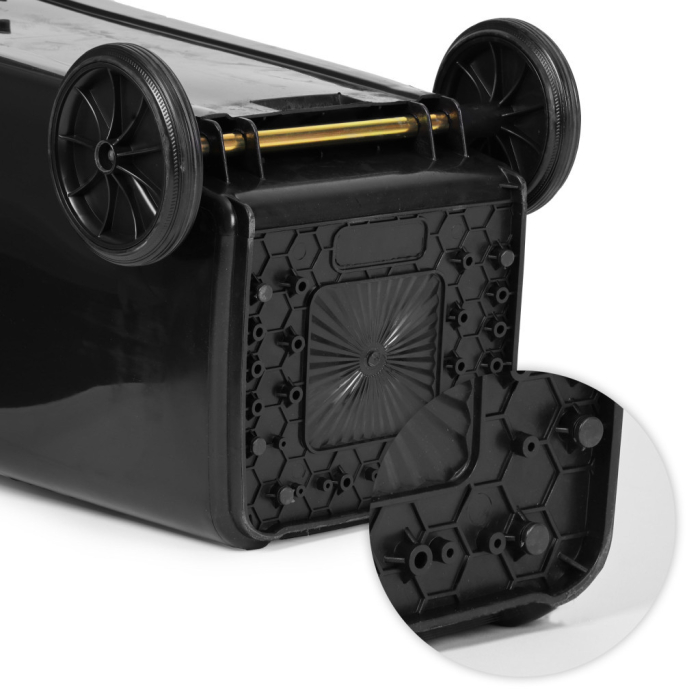 Homelux Set coș de gunoi 2x120L negru, maro, cu roți de cauciuc [9]