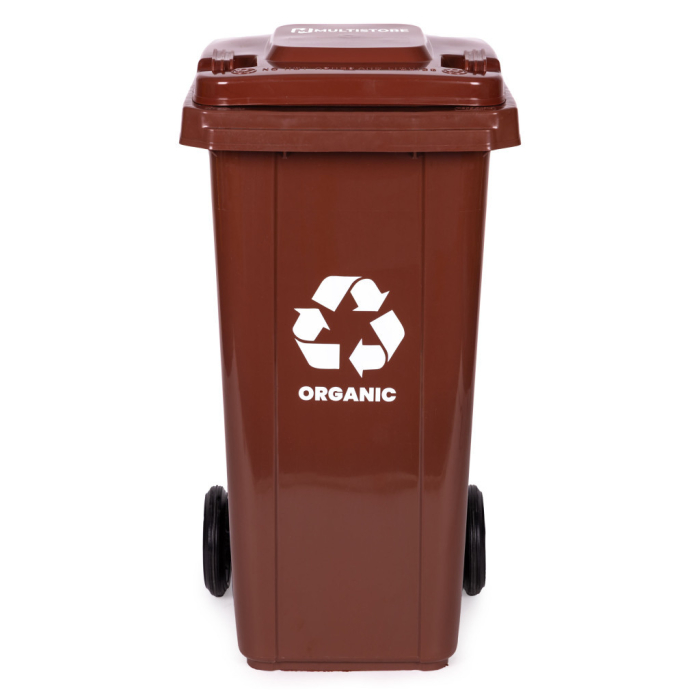 Homelux Set coș de gunoi 5x120L cu roți din cauciuc albastru, verde, galben, negru, maro [7]