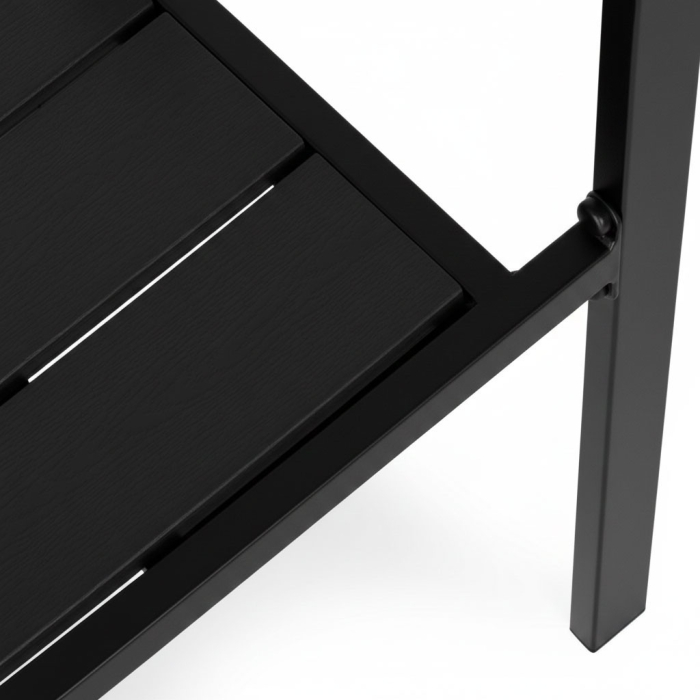 Homelux Set de 2 scaune de grădină cu cadru metalic și scaun din plastic negru [8]