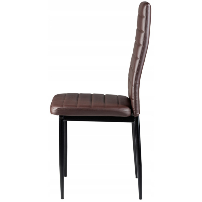 Homelux Set de 4 scaune cu spătar înalt din piele maro [5]