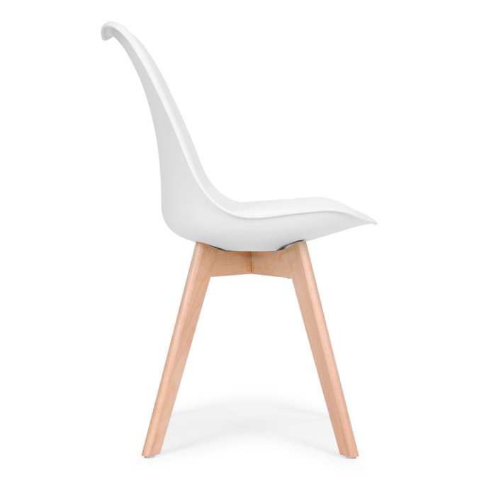 Homelux Set de 4 scaune de masă cu pernă din piele ecologică albă [5]