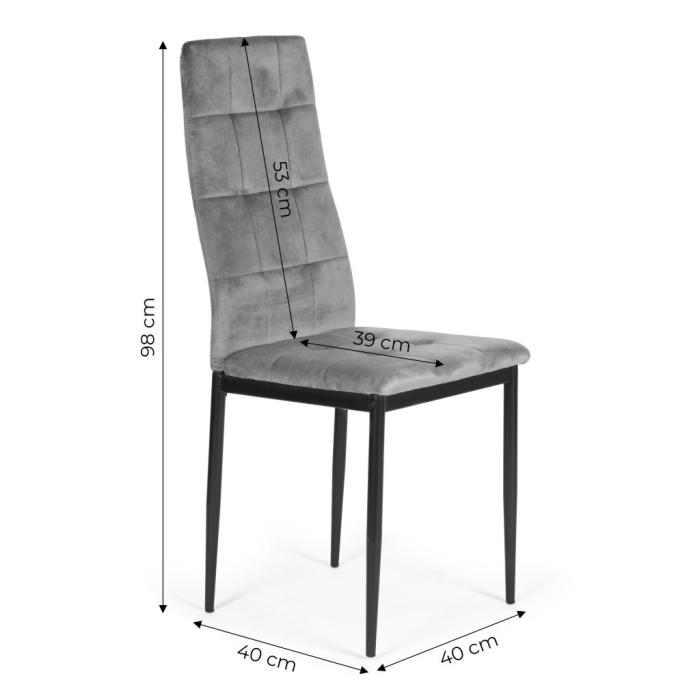 Homelux Set de 4 scaune de masă din piele de căprioară gri [10]