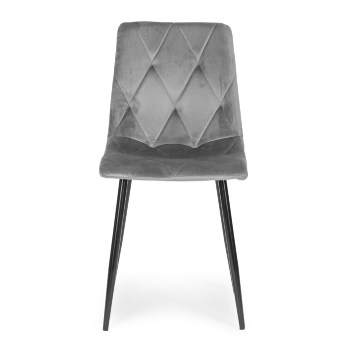 Homelux Set de 4 scaune din catifea matlasata gri [2]