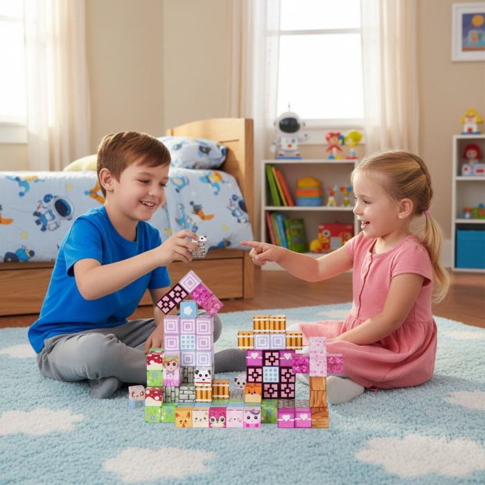 Homelux Set de blocuri de construcție magnetice Dreamworld 113 piese [8]