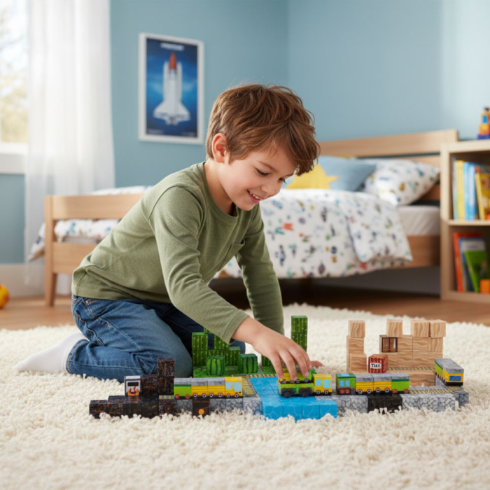 Homelux Set de blocuri de construcție magnetice Wild West 169 piese [9]