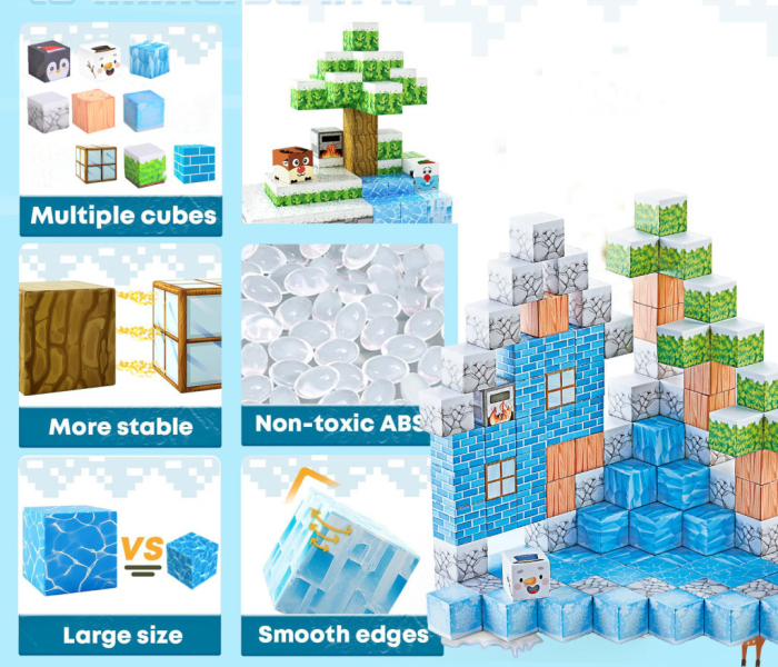 Homelux Set de blocuri de construcție magnetice Winter World 124 piese [5]