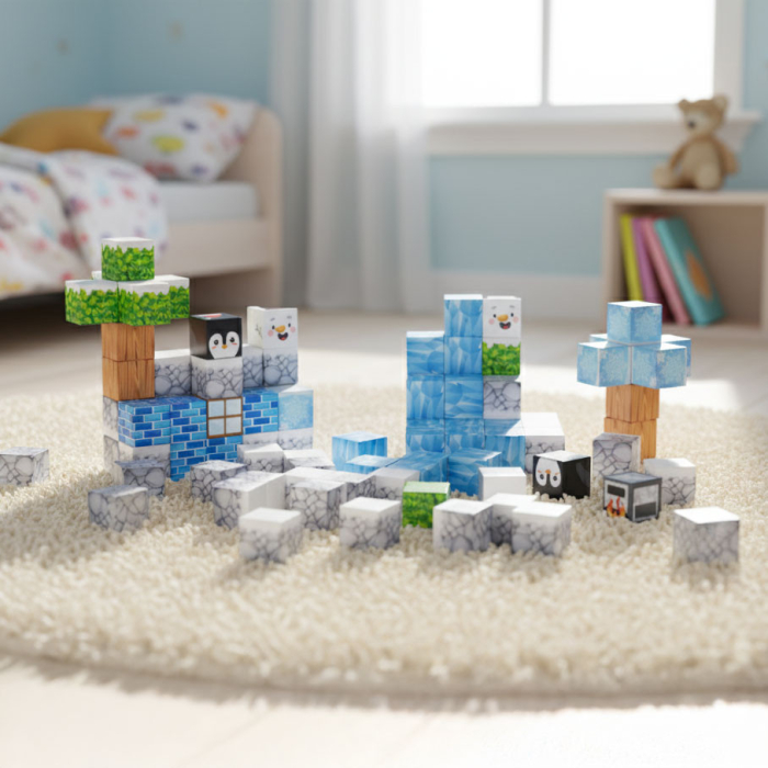 Homelux Set de blocuri de construcție magnetice Winter World 97 piese [8]