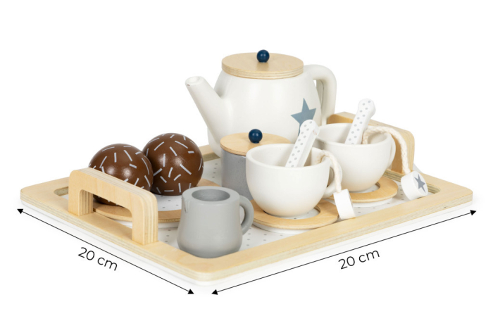 Homelux Set de ceai din lemn cu ceainic și cești 17 bucăți [5]