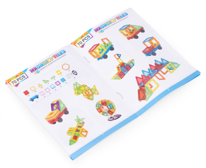 Homelux Set de constructii magnetice 70 piese casa, masina, roata Ferris etc. [9]