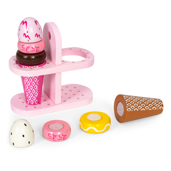 Homelux Set de înghețată Velcro din lemn 9 bucăți jucărie de feliere [4]