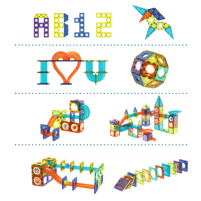 Homelux Set de jocuri de construcție cu bile magnetice care strălucesc în întuneric, cu 105 blocuri de construcție creative [4]