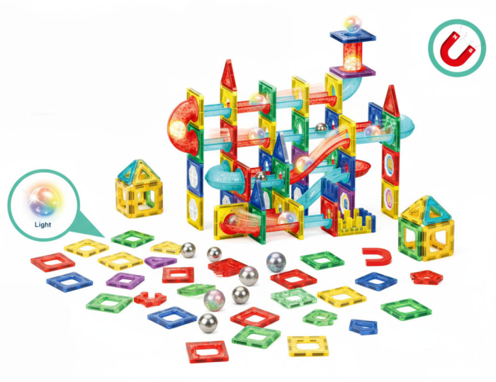 Homelux Set de jocuri de construcție cu bile magnetice care strălucesc în întuneric, cu 105 blocuri de construcție creative [5]