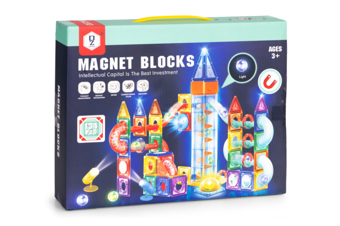 Homelux Set de jucării de construcție cu bile magnetice luminoase 134 piese [10]