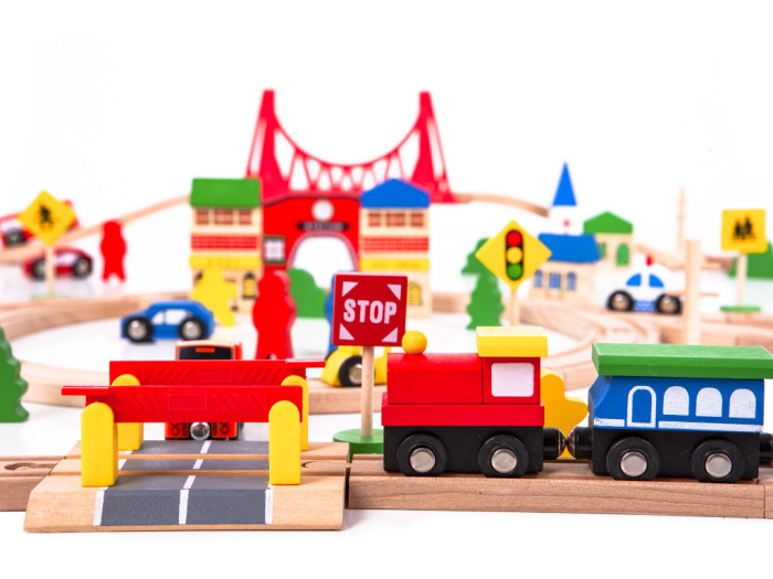 Homelux Set de trenuri din lemn 90 buc [6]