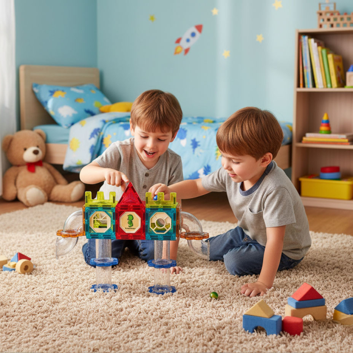 Homelux Set joc de construcție cu bile magnetice 113 piese [7]