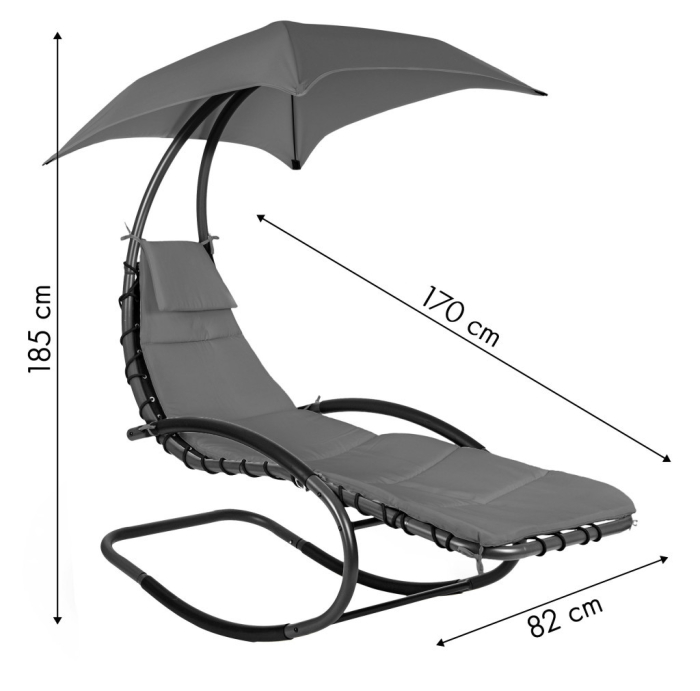 Homelux Șezlong hamac de grădină, gri [10]