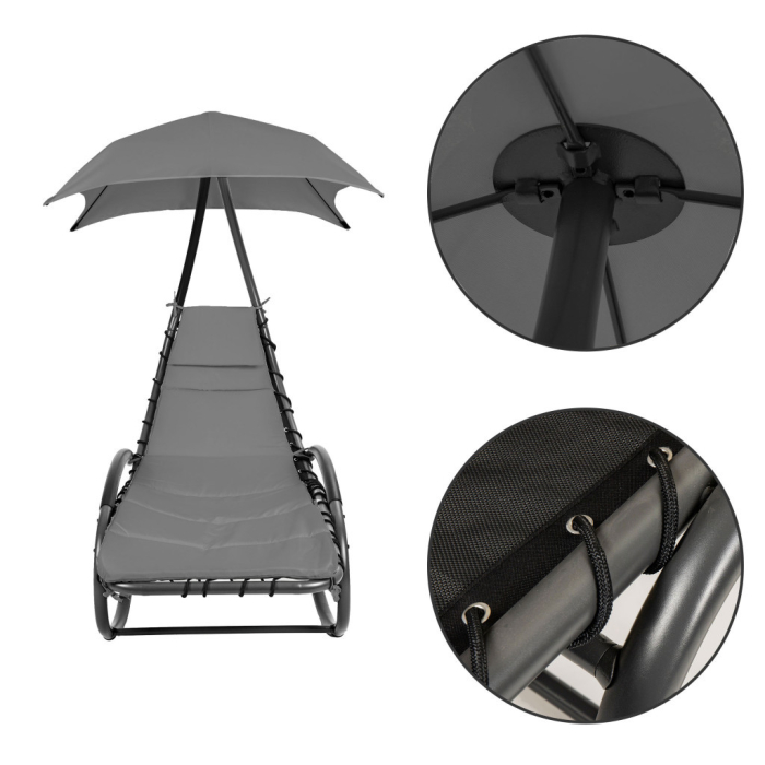 Homelux Șezlong hamac de grădină, gri [5]