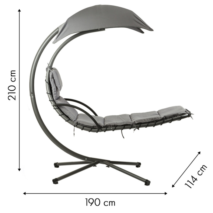 Homelux Șezlong hamac de grădină, gri [10]
