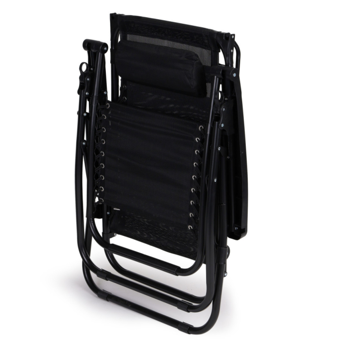 Homelux Șezlong pliabil cu copertină neagră [8]
