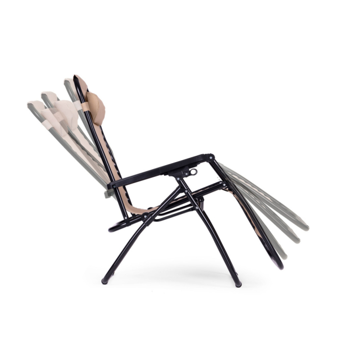 Homelux Șezlong pliabil ZERO GRAVITY bej cu spătar reglabil [6]