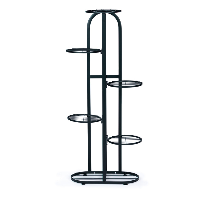 Homelux Suport metalic modern pentru flori 6 niveluri, negru [5]